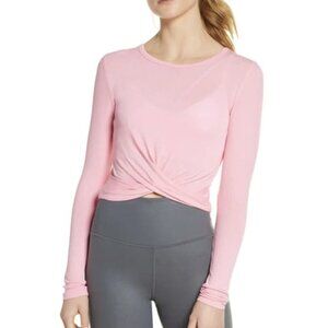 Alo Yoga Cover Long Sleeve Crop Top Tee Shirt Macaron Pink Small S NWT New